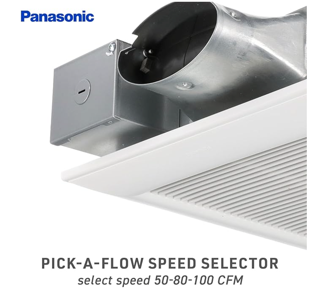 Panasonic WhisperValue DC Ventilation Fan 50-80-100 CFM | White FV-0510VS1