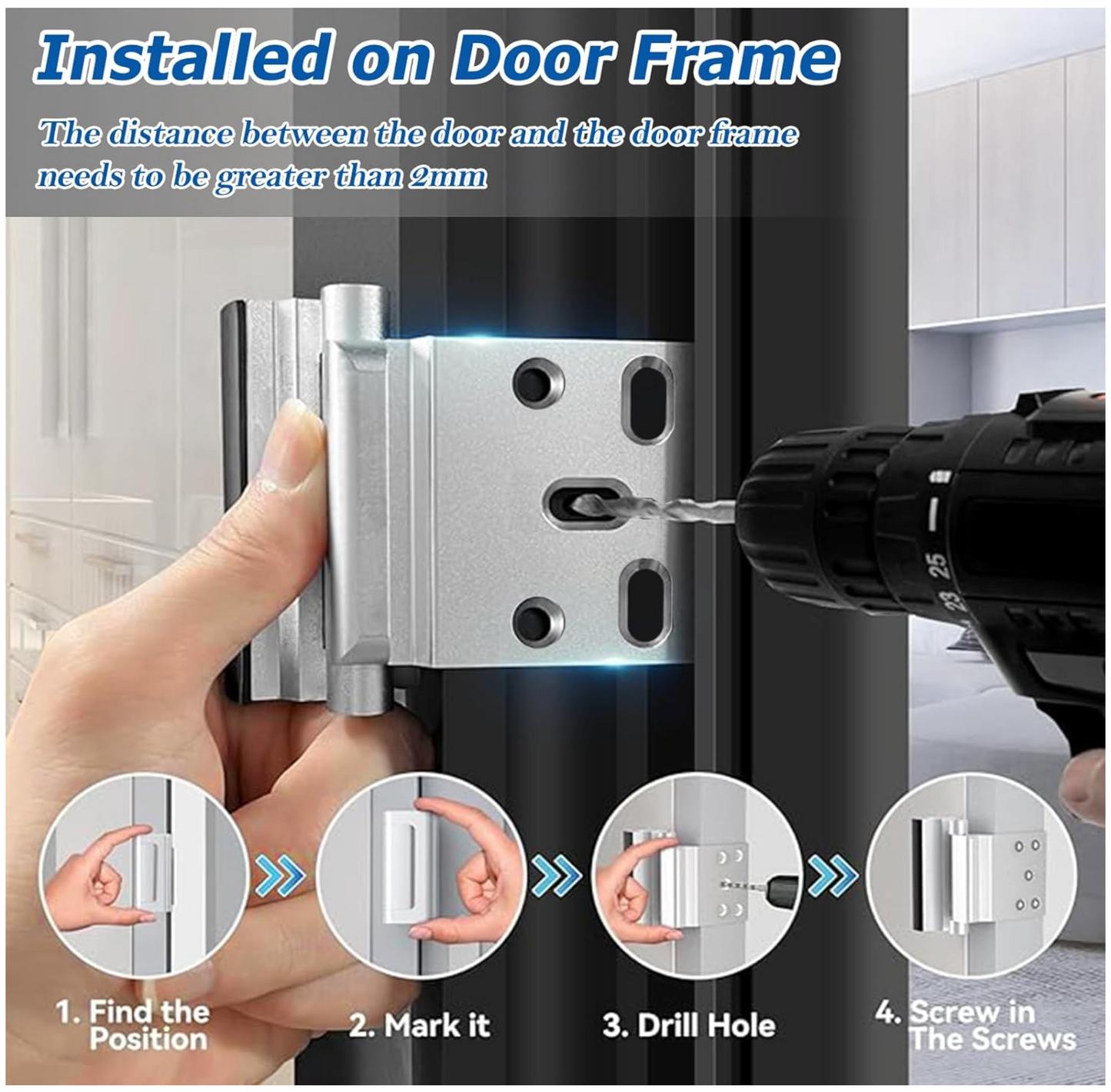 Security Door Reinforcement Lock - 2 Pack