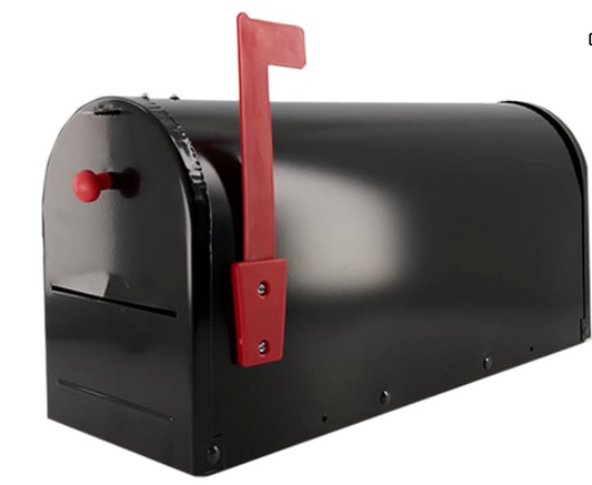 Black Metal Rural Mailbox with Lock Bracket, Double Door Entry, Front Mail Slot - Rural Metal Series Mailbox