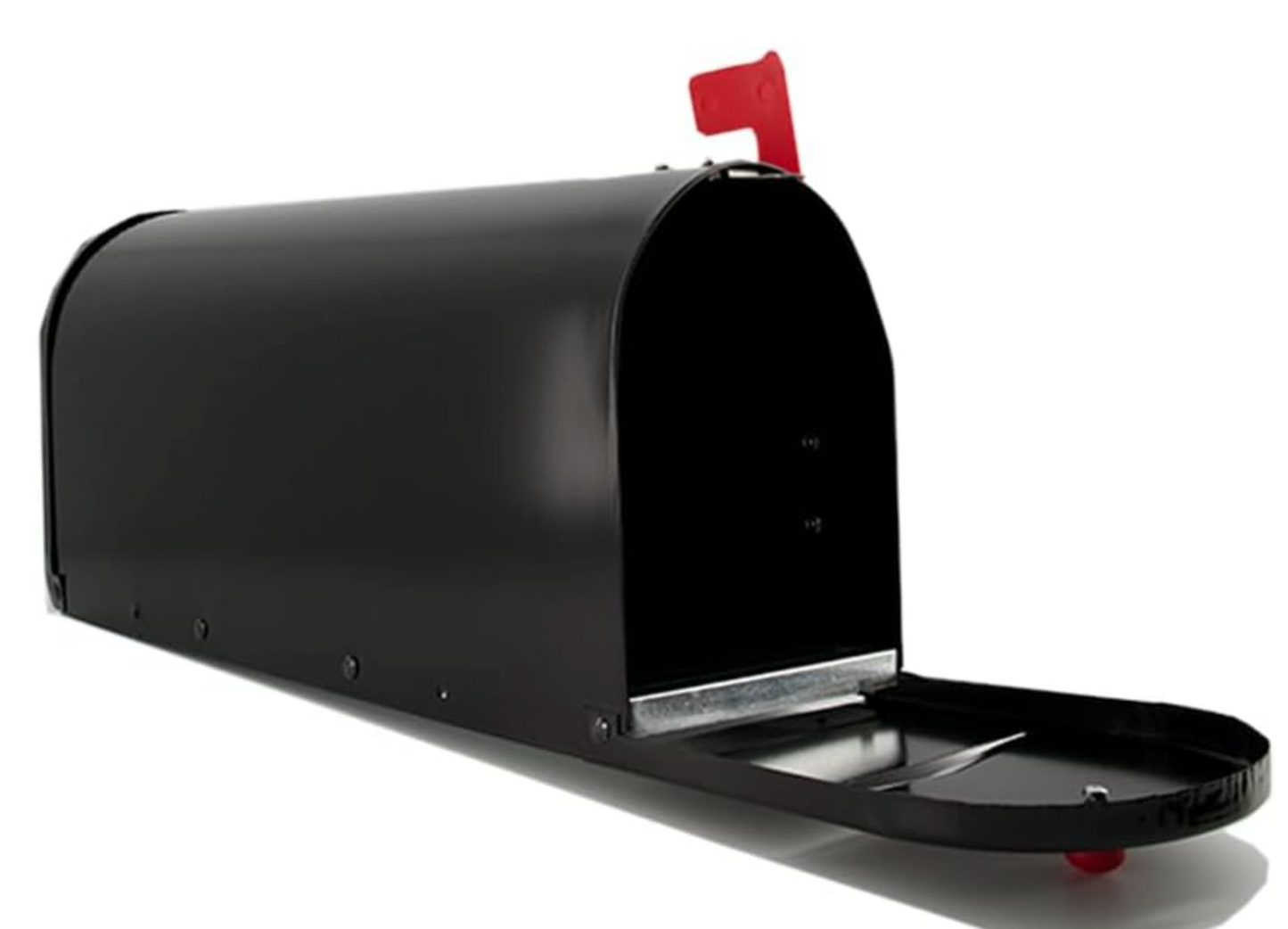 Black Metal Rural Mailbox with Lock Bracket, Double Door Entry, Front Mail Slot - Rural Metal Series Mailbox