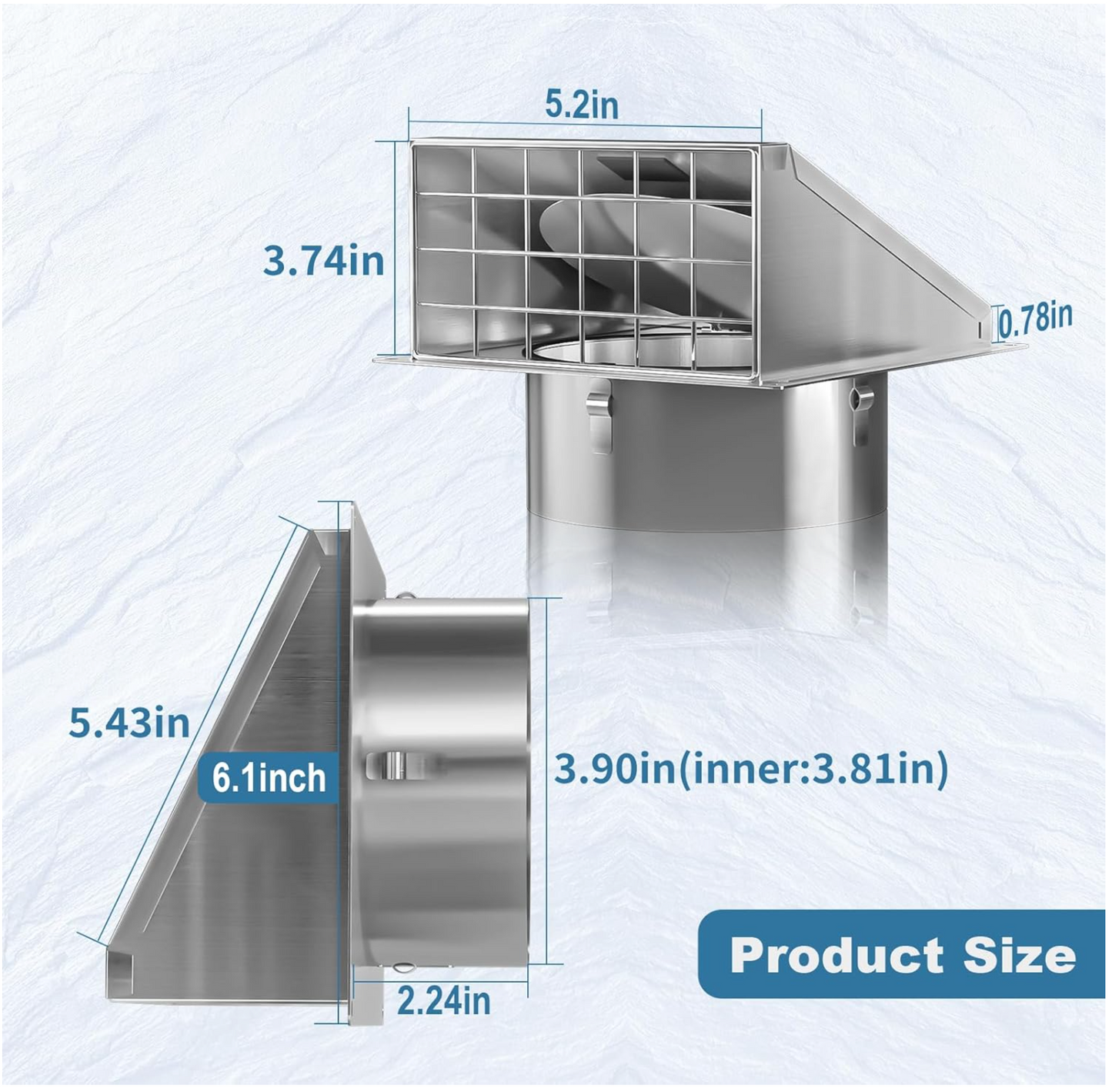 Stainless Steel Dryer Vent Outside 4"